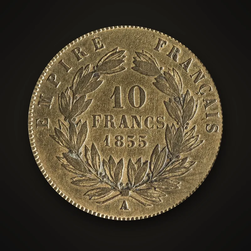 10 francs or 1855, atelier A, revers