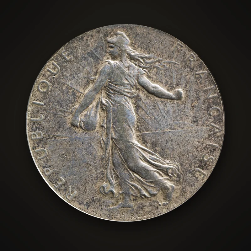1 franc Semeuse en argent de 1916, avers : la Semeuse d’Oscar Roty